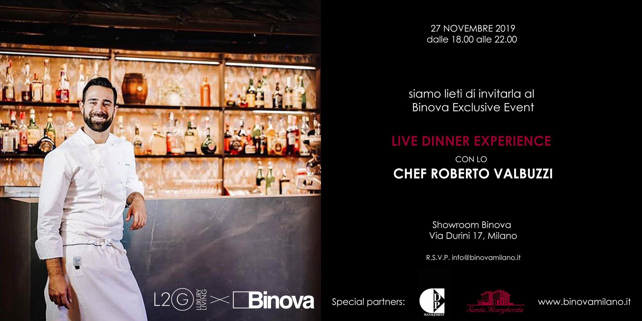 Binova live dinner experience Chef Roberto Valbuzzi